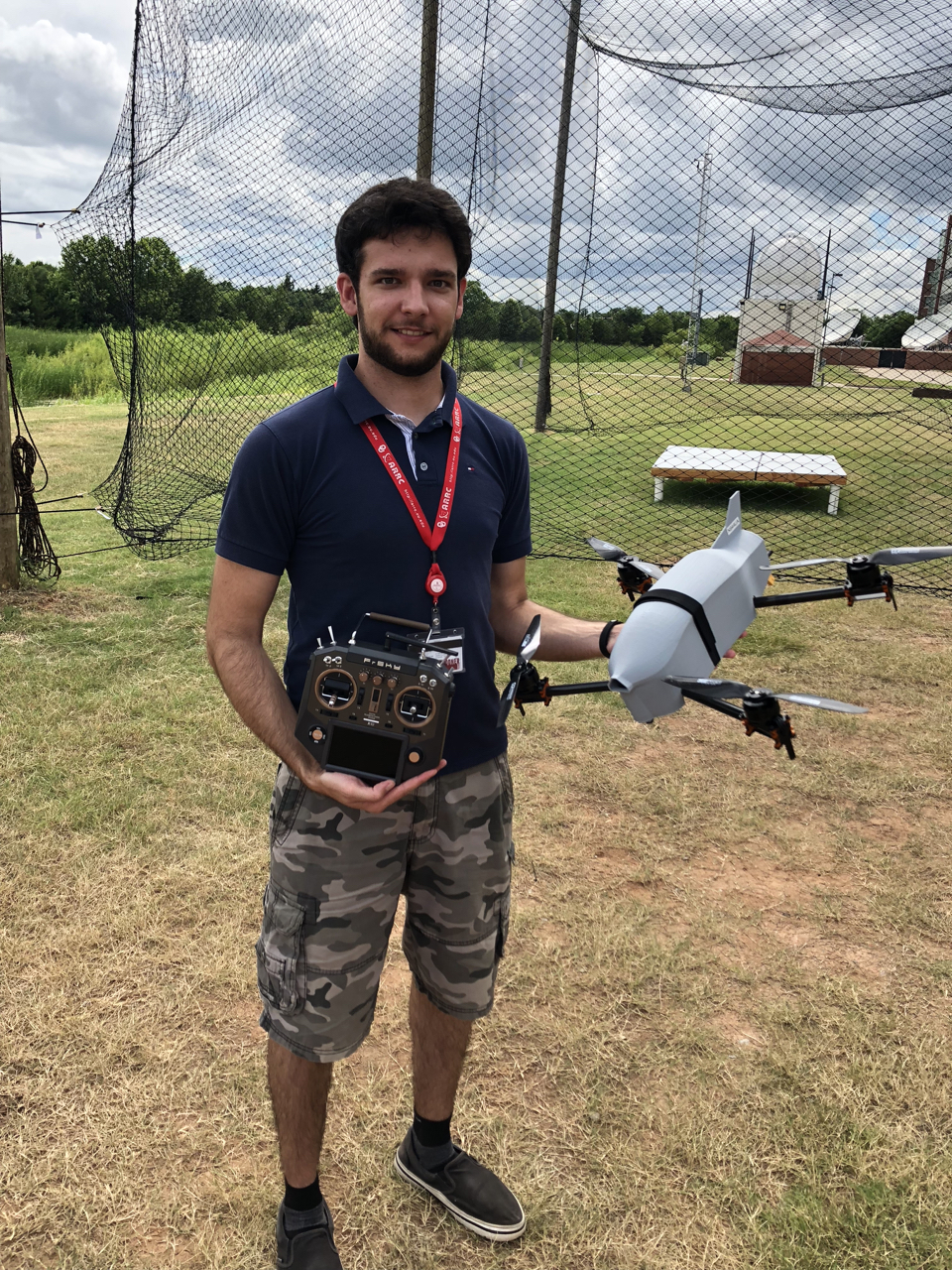 A person holding a Coptersonde UAS.